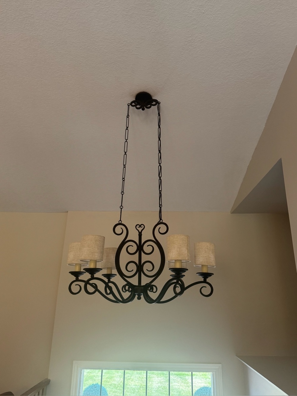 Large wrought iron chandelier black